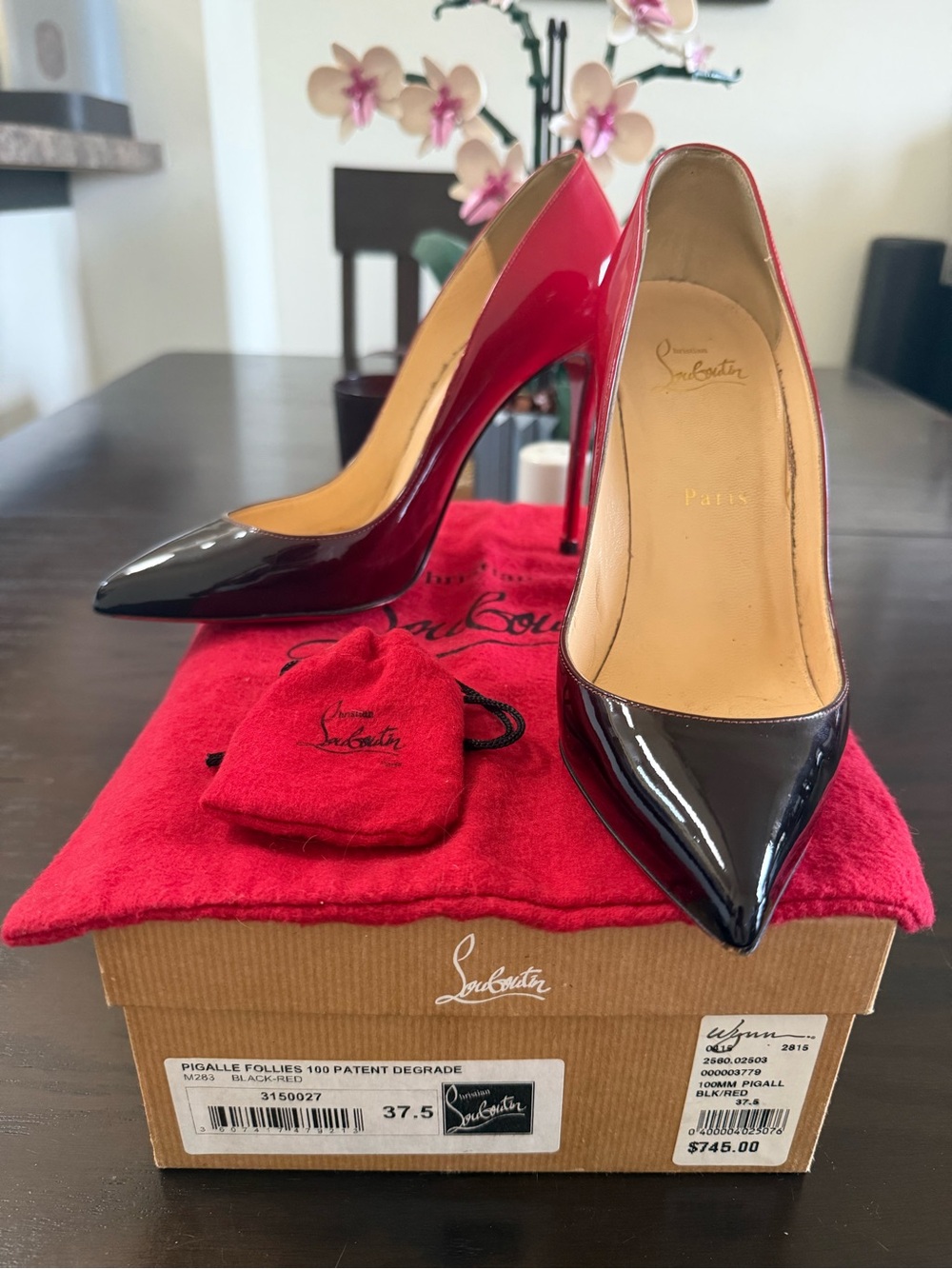 Christian Louboutin Pigalle Follies Degrade 100 EU 37.5 High Heel Pumps